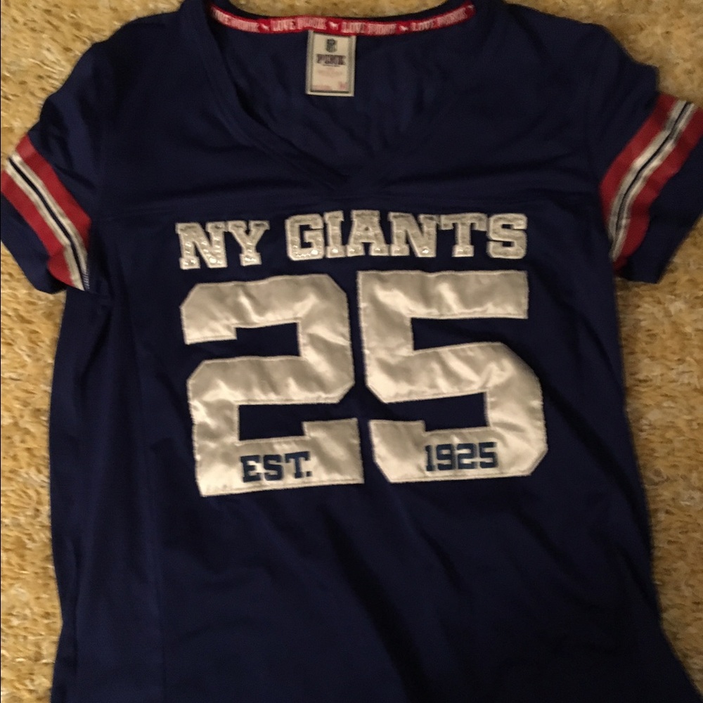 VS Pink giants jersey with rhinestones
